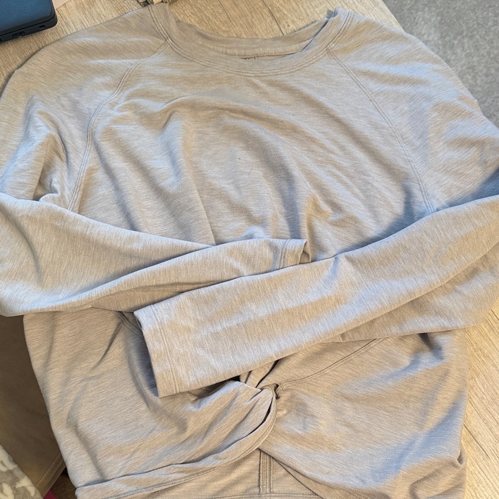 lululemon athletica Light Gray Crew Neck Sweater
